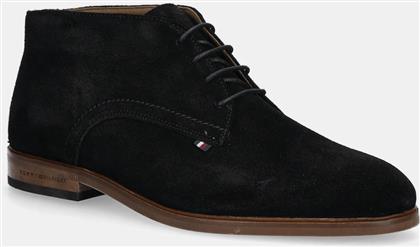 ΣΟΥΕΤ ΜΠΟΤΑΚΙΑ HILFIGER DRESS SUEDE BOOT ΧΡΩΜΑ: ΜΑΥΡΟ, FM0FM05726 TOMMY HILFIGER
