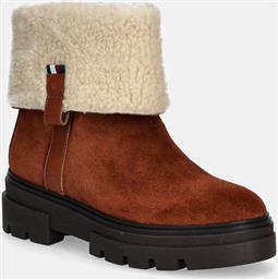 ΣΟΥΕΤ ΜΠΟΤΕΣ FAUX FUR SUEDE ROLL-DOWN BOOT ΧΡΩΜΑ: ΚΑΦΕ, FW0FW08158 TOMMY HILFIGER