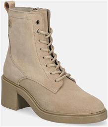 ΣΟΥΕΤ ΜΠΟΤΕΣ SUEDE MID HEEL LACEUP LOGOTAPE ΓΥΝΑΙΚΕΙΕΣ, ΧΡΩΜΑ: ΜΠΕΖ, FW0FW08090 TOMMY HILFIGER