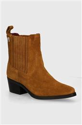 ΣΟΥΕΤ ΜΠΟΤΕΣ ΤΣΕΛΣΙ TH SUEDE COWBOY BOOT ΓΥΝΑΙΚΕΙΕΣ, ΧΡΩΜΑ: ΚΑΦΕ, FW0FW08034 TOMMY HILFIGER