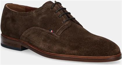 ΣΟΥΕΤ ΚΛΕΙΣΤΑ ΠΑΠΟΥΤΣΙΑ HILFIGER THUNIT SUEDE SHOE ΧΡΩΜΑ: ΚΑΦΕ, FM0FM05377 TOMMY HILFIGER