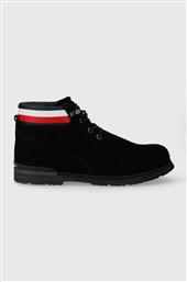 ΣΟΥΕΤ ΠΑΠΟΥΤΣΙΑ CORE HILFIGER SUEDE BOOT ΧΡΩΜΑ: ΜΑΥΡΟ, FM0FM04800 F3FM0FM04800 TOMMY HILFIGER