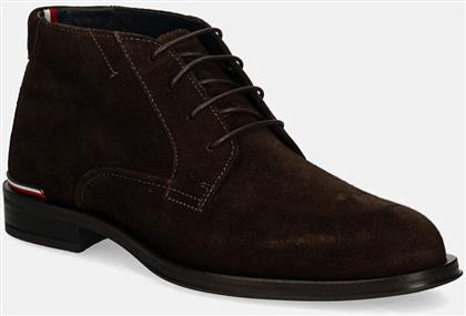 ΣΟΥΕΤ ΠΑΠΟΥΤΣΙΑ CORE RWB HILFIGER SUEDE L BOOT ΧΡΩΜΑ: ΚΑΦΕ, FM0FM04805 TOMMY HILFIGER