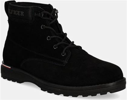 ΣΟΥΕΤ ΠΑΠΟΥΤΣΙΑ CORPORATE OUTDOOR SUEDE BOOT ΧΡΩΜΑ: ΜΑΥΡΟ, FM0FM05147 TOMMY HILFIGER