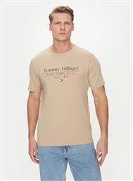 T-SHIRT CENTER STACK MW0MW38621 ΜΠΕΖ REGULAR FIT TOMMY HILFIGER