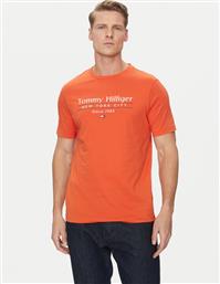 T-SHIRT CENTER STACK MW0MW38621 ΠΟΡΤΟΚΑΛΙ REGULAR FIT TOMMY HILFIGER