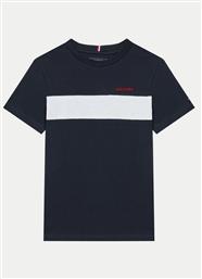 T-SHIRT COLORBLOCK KB0KB09142 ΣΚΟΥΡΟ ΜΠΛΕ REGULAR FIT TOMMY HILFIGER