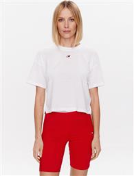 T-SHIRT ESSENTIALS S10S101670 ΛΕΥΚΟ CROPPED FIT TOMMY HILFIGER