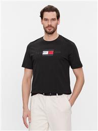 T-SHIRT FLAG TEE MW0MW37859 ΜΑΥΡΟ REGULAR FIT TOMMY HILFIGER