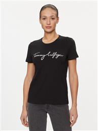T-SHIRT HERITAGE CREW NECK GRAPHIC TEE WW0WW24967 ΜΑΥΡΟ REGULAR FIT TOMMY HILFIGER