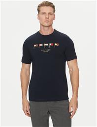 T-SHIRT MULTI FLAGS MW0MW38616 ΣΚΟΥΡΟ ΜΠΛΕ REGULAR FIT TOMMY HILFIGER