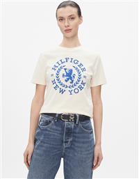 T-SHIRT REG CREST C-NK TEE SS WW0WW41058 ΕΚΡΟΥ REGULAR FIT TOMMY HILFIGER