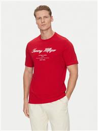 T-SHIRT SCRIPT LOGO MW0MW33691 ΚΟΚΚΙΝΟ REGULAR FIT TOMMY HILFIGER