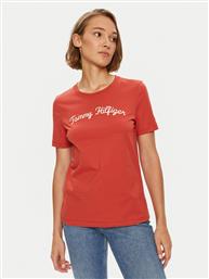 T-SHIRT SCRIPT WW0WW42589 ΚΟΚΚΙΝΟ REGULAR FIT TOMMY HILFIGER