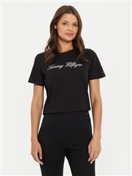 T-SHIRT SCRIPT WW0WW43459 ΜΑΥΡΟ REGULAR FIT TOMMY HILFIGER