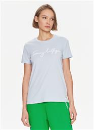 T-SHIRT SIGNATURE WW0WW41674 ΓΑΛΑΖΙΟ REGULAR FIT TOMMY HILFIGER