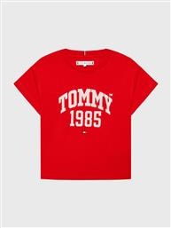 T-SHIRT VARSITY KG0KG07257 D ΚΟΚΚΙΝΟ REGULAR FIT TOMMY HILFIGER