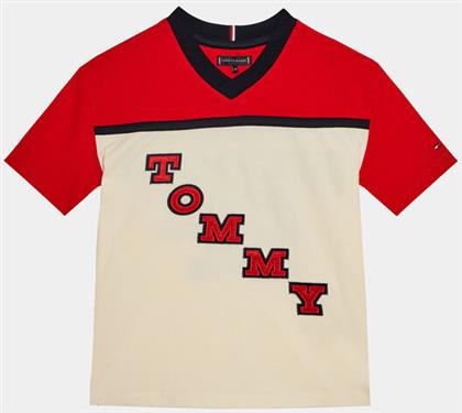 T-SHIRT VARSITY TEE S/S KB0KB08676 ΚΟΚΚΙΝΟ REGULAR FIT TOMMY HILFIGER