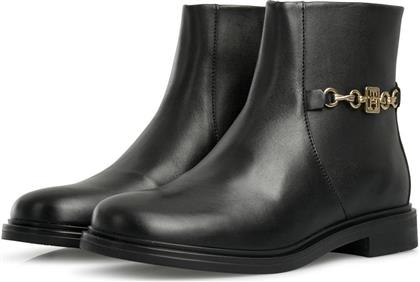 TH CHAIN LEATHER LOW BOOTIE FW0FW08251 - THBDS TOMMY HILFIGER