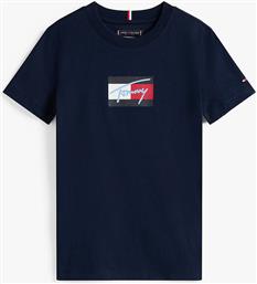 TOMMY SCRIPT FLAG PRINT TEE SS TOMMY HILFIGER