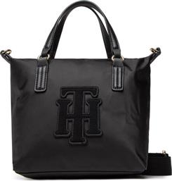 ΤΣΑΝΤΑ POPPY SMALL TOTE APPLIQUE AW0AW13174 ΜΑΥΡΟ TOMMY HILFIGER