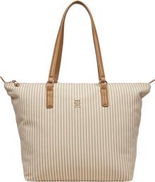 ΤΣΑΝΤΑ POPPY SUMMER TOTE AW0AW17203 ΜΠΕΖ TOMMY HILFIGER