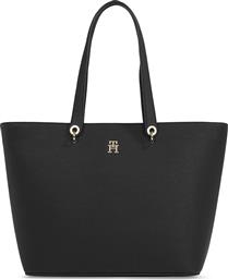 ΤΣΑΝΤΑ TH EMBLEM TOTE AW0AW15178 ΜΑΥΡΟ TOMMY HILFIGER