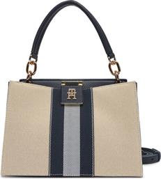 ΤΣΑΝΤΑ TH HER MINI TOTE CANVAS STRIPE AW0AW17435 ΣΚΟΥΡΟ ΜΠΛΕ TOMMY HILFIGER