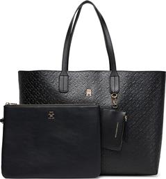 ΤΣΑΝΤΑ TH ICON TOTE MONO AW0AW17687 ΜΑΥΡΟ TOMMY HILFIGER