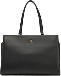 ΤΣΑΝΤΑ TH LEGACY TOTE AW0AW17197 ΜΑΥΡΟ TOMMY HILFIGER