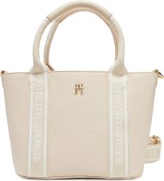 ΤΣΑΝΤΑ TH LOGOTAPE MINI TOTE AW0AW17201 ΕΚΡΟΥ TOMMY HILFIGER