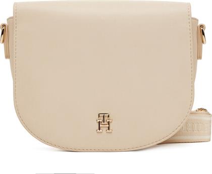 ΤΣΑΝΤΑ TH LOGOTAPE SADDLE BAG AW0AW17184 ΕΚΡΟΥ TOMMY HILFIGER