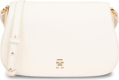 ΤΣΑΝΤΑ TH SPRING CHIC FLAP CROSSOVER AW0AW15974 ΕΚΡΟΥ TOMMY HILFIGER