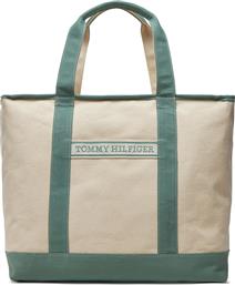 ΤΣΑΝΤΑ TH SUMMER CANVAS TOTE AW0AW17421 ΠΡΑΣΙΝΟ TOMMY HILFIGER