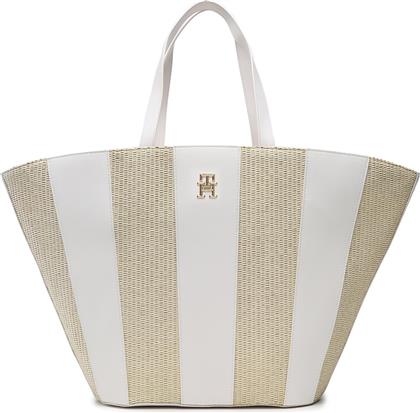 ΤΣΑΝΤΑ TH SUMMER TOTE AW0AW14484 ΜΠΕΖ TOMMY HILFIGER