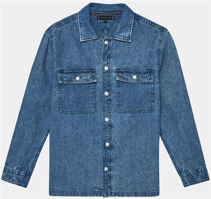 ΤΖΙΝ ΠΟΥΚΑΜΙΣΟ SOFT DENIM SHIRT L/S KB0KB08727 ΜΠΛΕ REGULAR FIT TOMMY HILFIGER