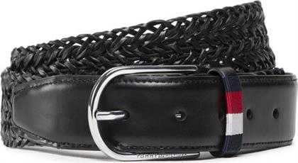 ΖΩΝΗ ΑΝΔΡΙΚΗ BUSINESS BRAIDED 3.5 AM0AM09415 ΜΑΥΡΟ TOMMY HILFIGER