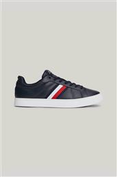 ΑΝΔΡΙΚΑ ΔΕΡΜΑΤΙΝΑ SNEAKERS ΜΕ ΛΟΓΟΤΥΠΟ - FM0FM05163 ΜΠΛΕ ΣΚΟΥΡΟ TOMMY JEANS