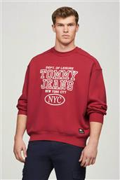 ΑΝΔΡΙΚΗ ΜΠΛΟΥΖΑ ΦΟΥΤΕΡ ΜΕ LOGO PRINT BOXY FIT - DM0DM19236 ΚΟΚΚΙΝΟ TOMMY JEANS