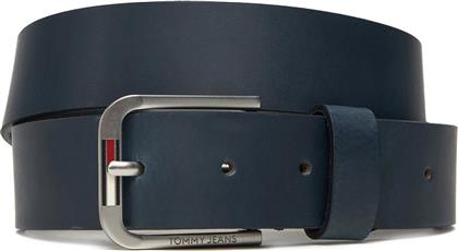 ΑΝΔΡΙΚΗ ΔΕΡΜΑΤΙΝΗ ΖΩΝΗ ΜΕ ΜΕΤΑΛΛΙΚΗ ΑΓΚΡΑΦΑ - AM0AM13686 ΜΠΛΕ ΣΚΟΥΡΟ TOMMY JEANS