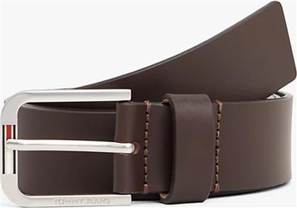 ΑΝΔΡΙΚΗ ΔΕΡΜΑΤΙΝΗ ΖΩΝΗ ΜΕ ΜΕΤΑΛΛΙΚΗ ΑΓΚΡΑΦΑ - AM0AM13686 ΚΑΦΕ TOMMY JEANS