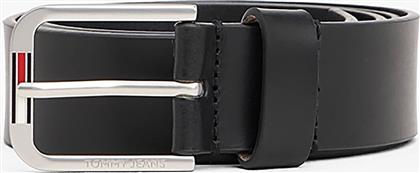 ΑΝΔΡΙΚΗ ΔΕΡΜΑΤΙΝΗ ΖΩΝΗ ΜΕ ΜΕΤΑΛΛΙΚΗ ΑΓΚΡΑΦΑ - AM0AM13686 ΜΑΥΡΟ TOMMY JEANS