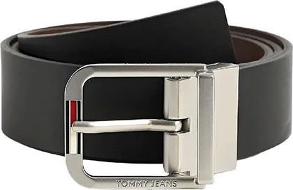 ΑΝΔΡΙΚΗ ΔΕΡΜΑΤΙΝΗ ΖΩΝΗ ΜΕ ΜΕΤΑΛΛΙΚΗ ΑΓΚΡΑΦΑ - AM0AM13820 ΜΑΥΡΟ TOMMY JEANS