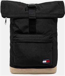 ΑΝΔΡΙΚΟ BACKPACK ΜΕ LOGO PATCH ''DAILY ROLLTOP'' - AM0AM13323 ΜΑΥΡΟ TOMMY JEANS