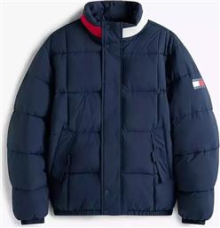 ΑΝΔΡΙΚΟ ΜΠΟΥΦΑΝ ΜΟΝΟΧΡΩΜΟ ΜΕ ΚΑΠΙΤΟΝΕ ΣΧΕΔΙΟ - DM0DM22041 ΜΠΛΕ ΣΚΟΥΡΟ TOMMY JEANS