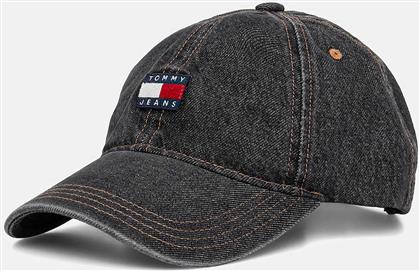 ΑΝΔΡΙΚΟ DENIM ΚΑΠΕΛΟ ΜΕ ΚΕΝΤΗΜΕΝΟ LOGO - AM0AM13567 ΑΝΘΡΑΚΙ TOMMY JEANS