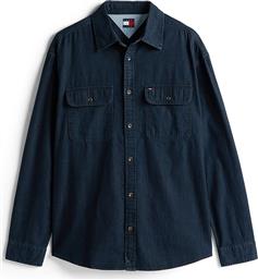 ΑΝΔΡΙΚΟ DENIM ΠΟΥΚΑΜΙΣΟ ΜΕ ΤΣΕΠΕΣ RELAXED FIT - DM0DM22122 DENIM BLUE ΣΚΟΥΡΟ TOMMY JEANS