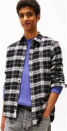 ΑΝΔΡΙΚΟ ΠΟΥΚΑΜΙΣΟ FLANNEL ΜΕ ΚΑΡΟ ΣΧΕΔΙΟ REGULAR FIT - DM0DM22024 ΑΣΠΡΟΜΑΥΡΟ TOMMY JEANS