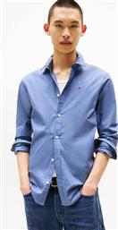 ΑΝΔΡΙΚΟ ΠΟΥΚΑΜΙΣΟ ΜΟΝΟΧΡΩΜΟ STRETCH SLIM FIT - DM0DM04405 ΜΠΛΕ TOMMY JEANS