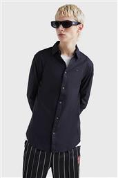 ΑΝΔΡΙΚΟ ΠΟΥΚΑΜΙΣΟ ΜΟΝΟΧΡΩΜΟ STRETCH SLIM FIT - DM0DM04405 ΜΑΥΡΟ TOMMY JEANS